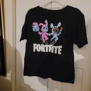 Fortnite tshirt 100% cotton Kids size XLARGE Pre own Black short sleeve shirt